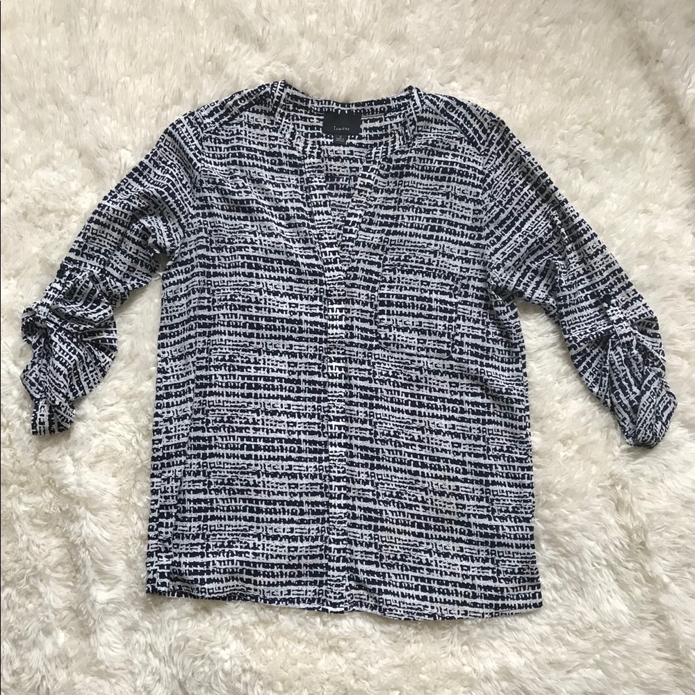 White and Blue Boutique Blouse